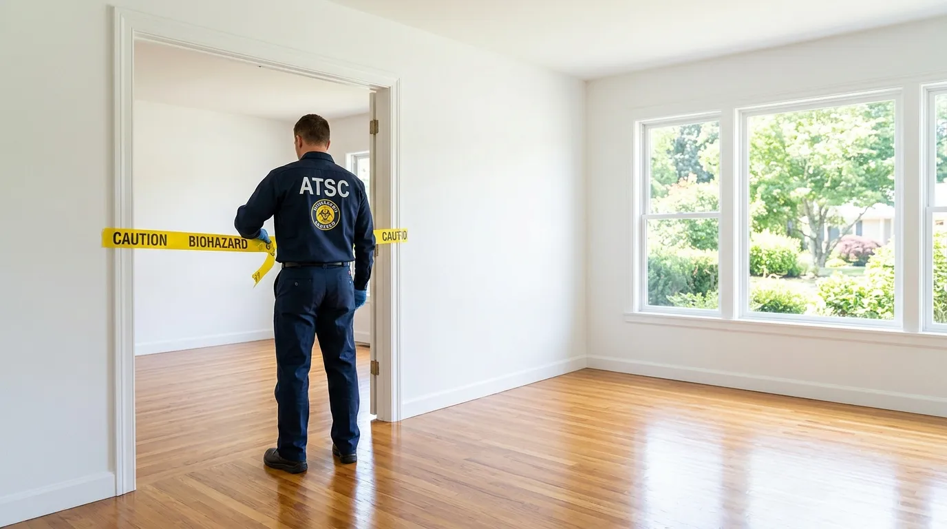 Certified biohazard cleanup crew performing Decomposition Cleanup in Bellmawr